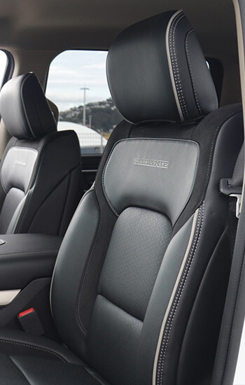 Front leather appointed seats in the RAM