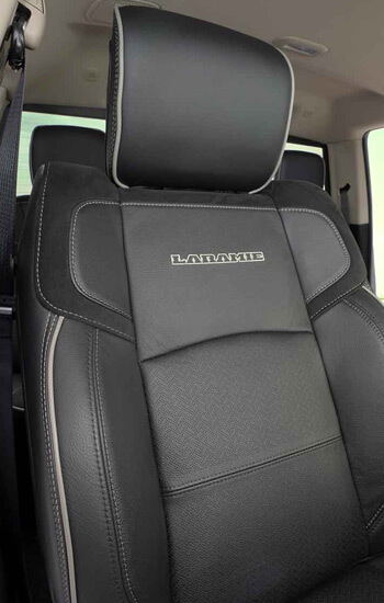 RAM 2500 front seat upholstery in black with grey accent