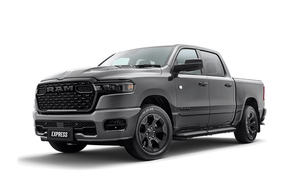 Front 3/4 render of a RAM Truck with a Granite Crystal paint finish