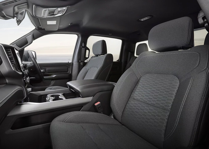 Close up of a RAM 1500 cloth upholstery